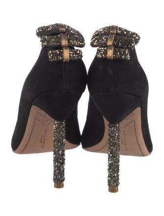 Sophia Webster Suede Crystal Embellishments Pumps