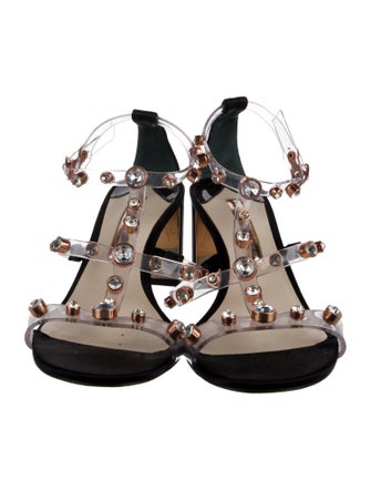 Sophia Webster Satin Crystal Embellishments Gladiator Sandals