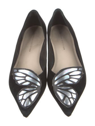 Sophia Webster Suede Leather Trim Embellishment Flats