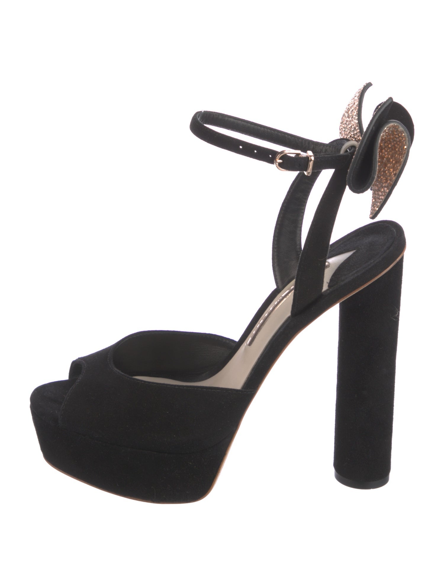 Sophia Webster Suede Bow Accents D'Orsay Pumps
