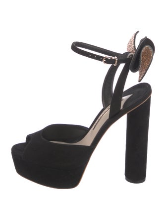 Sophia Webster Suede Bow Accents D'Orsay Pumps