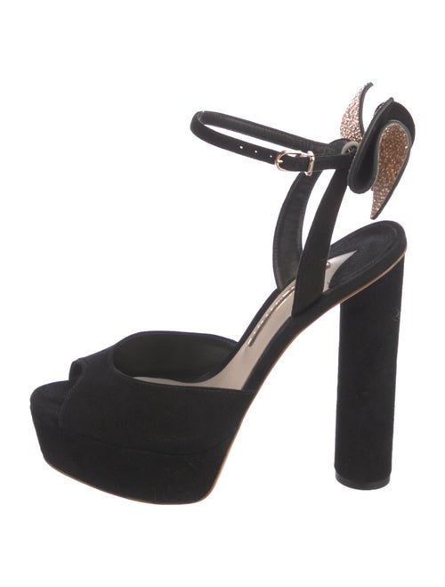 Sophia Webster Suede Bow Accents D'Orsay Pumps