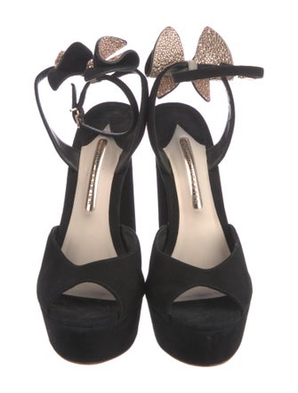 Sophia Webster Suede Bow Accents D'Orsay Pumps
