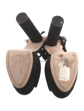 Sophia Webster Suede Bow Accents D'Orsay Pumps