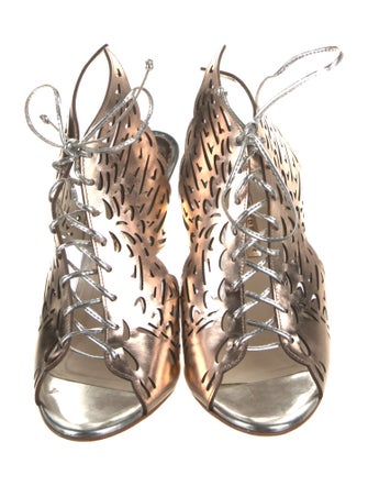 Sophia Webster Leather Lasercut Accents Slingback Pumps
