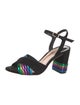 Sophia Webster Suede Colorblock Pattern Slingback Sandals