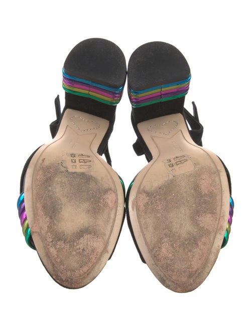 Sophia Webster Suede Colorblock Pattern Slingback Sandals