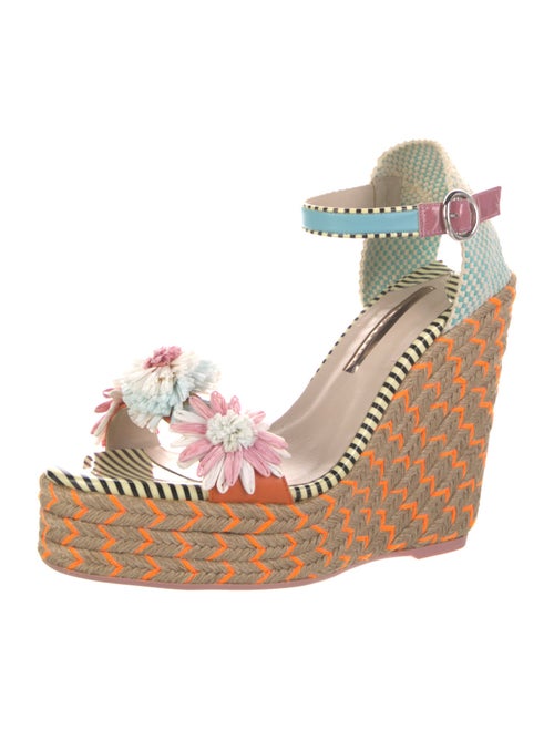 Sophia Webster Jute Floral Print Espadrilles