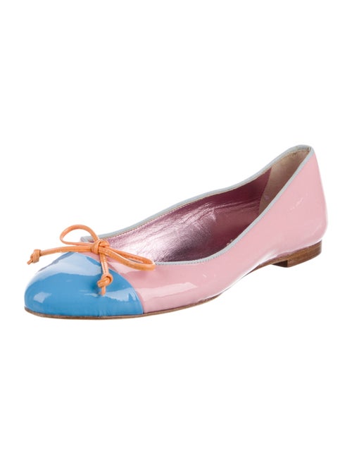 Sophia Webster Patent Leather Bow Accents Ballet Flats