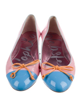 Sophia Webster Patent Leather Bow Accents Ballet Flats