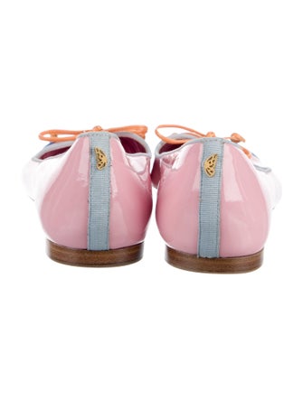 Sophia Webster Patent Leather Bow Accents Ballet Flats