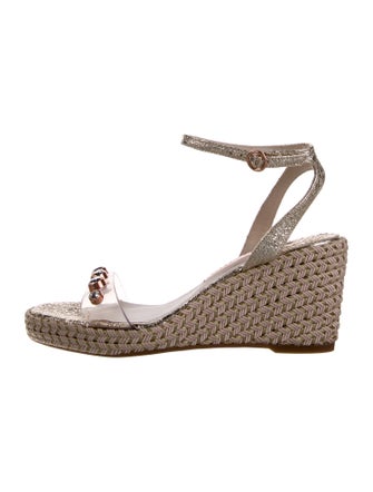Sophia Webster Leather Glitter Accents Espadrilles
