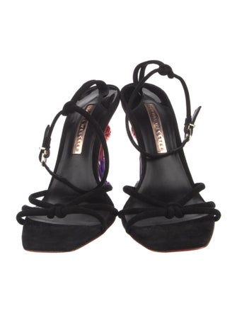 Sophia Webster Suede Crystal Embellishments Sandals