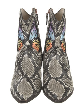 Sophia Webster Embossed Leather Animal Print Western Boots