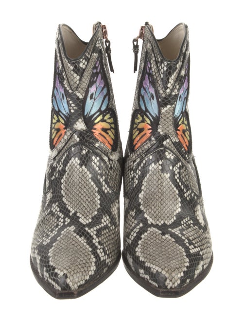 Sophia Webster Embossed Leather Animal Print Western Boots