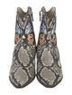 Sophia Webster Embossed Leather Animal Print Western Boots