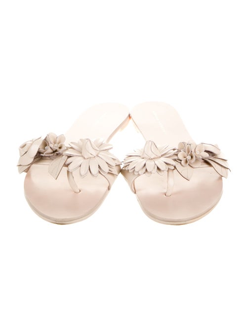 Sophia Webster Leather Beaded Accents Slides