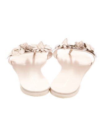 Sophia Webster Leather Beaded Accents Slides