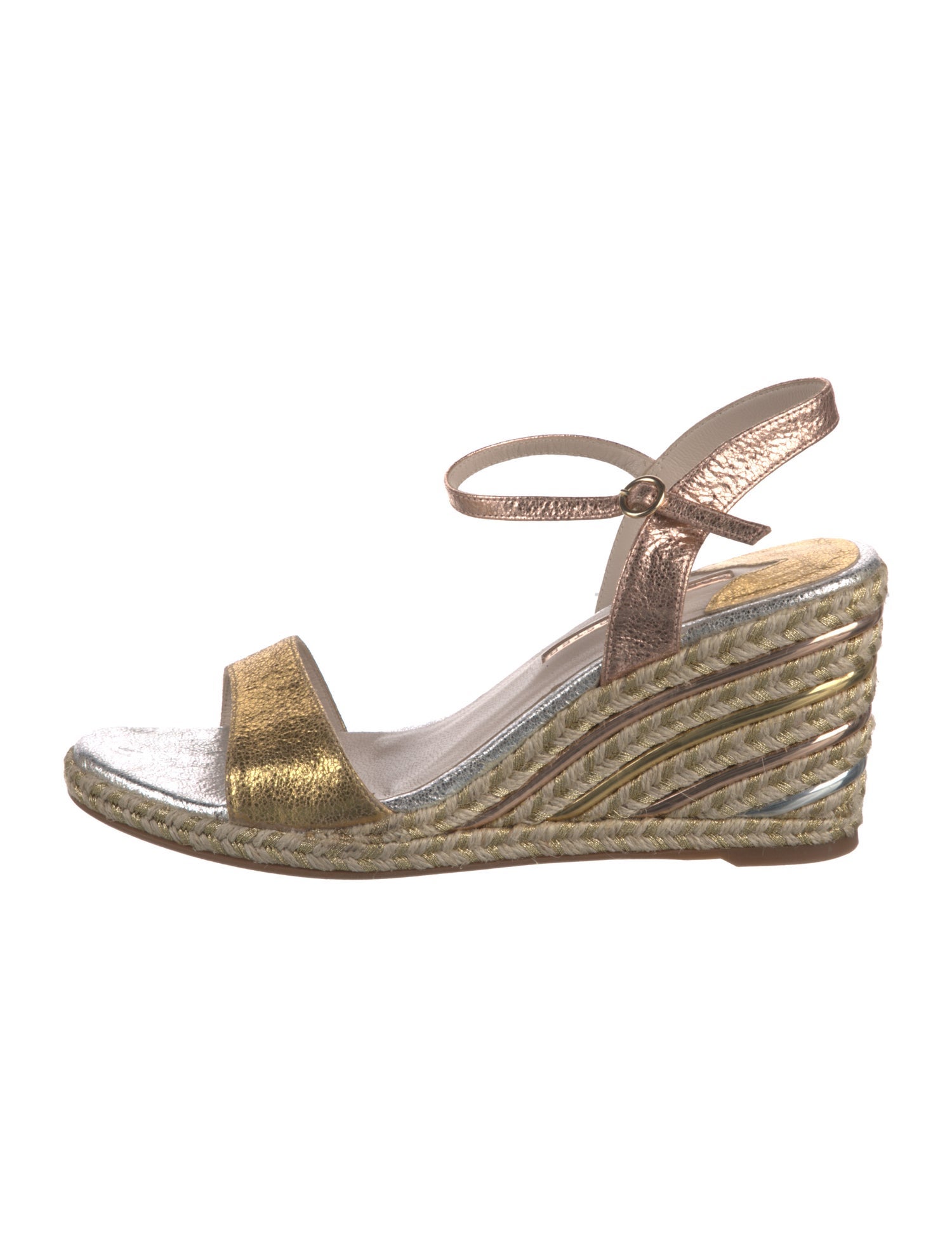Sophia Webster Leather Striped Espadrilles