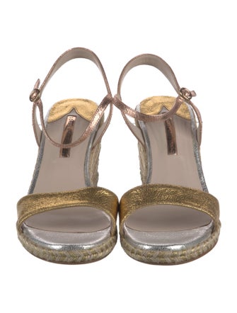 Sophia Webster Leather Striped Espadrilles