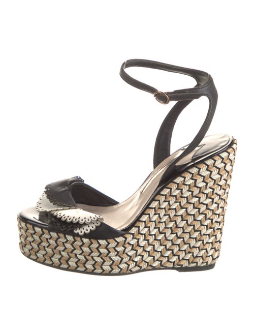 Sophia Webster Leather Colorblock Pattern Espadrilles