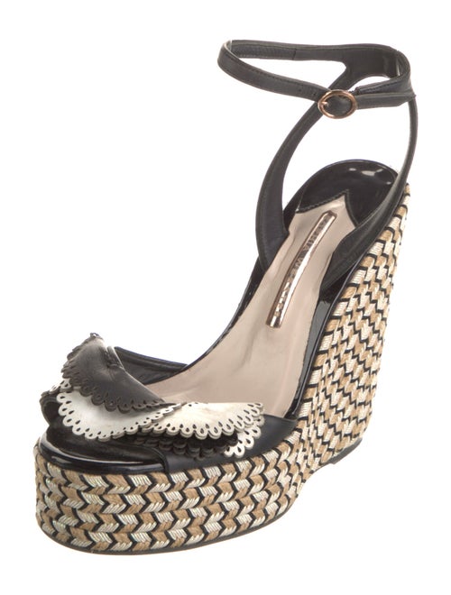 Sophia Webster Leather Colorblock Pattern Espadrilles