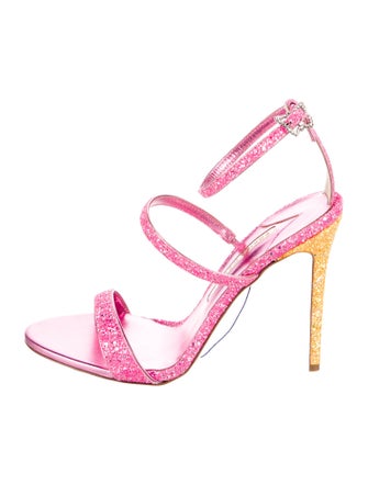 Sophia Webster Glitter Crystal Embellishments Slingback Sandals