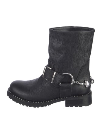 Sophia Webster Leather Crystal Embellishments Moto Boots