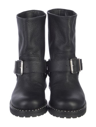 Sophia Webster Leather Crystal Embellishments Moto Boots