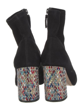 Sophia Webster Suede Colorblock Pattern Sock Boots