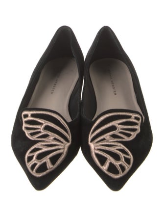 Sophia Webster Suede Embroidered Accent Ballet Flats