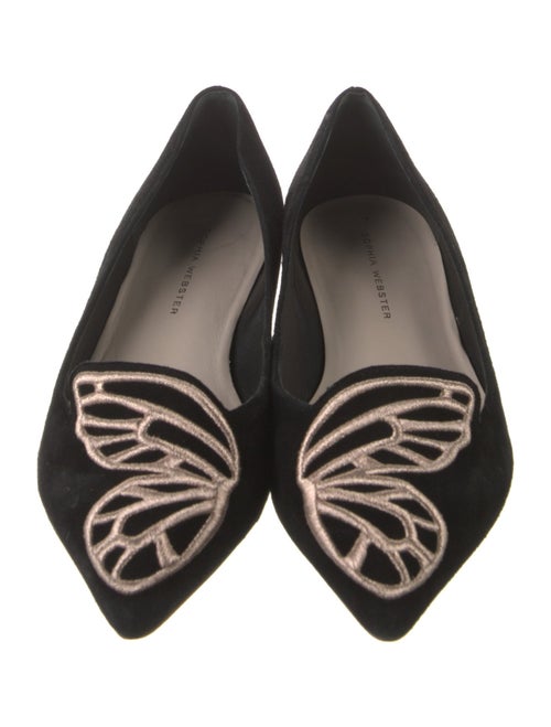 Sophia Webster Suede Embroidered Accent Ballet Flats