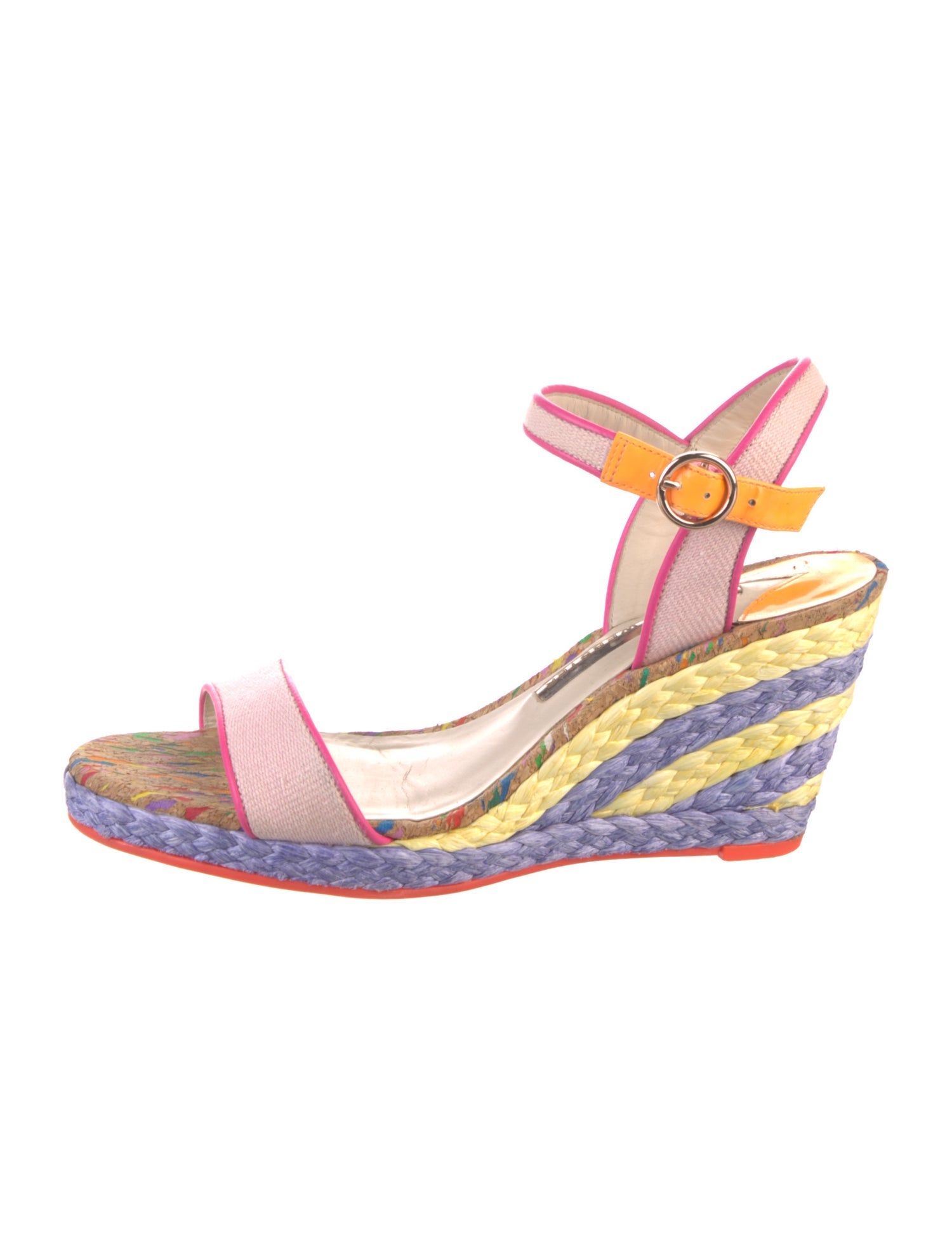 Sophia Webster Colorblock Pattern Braided Accents Espadrilles