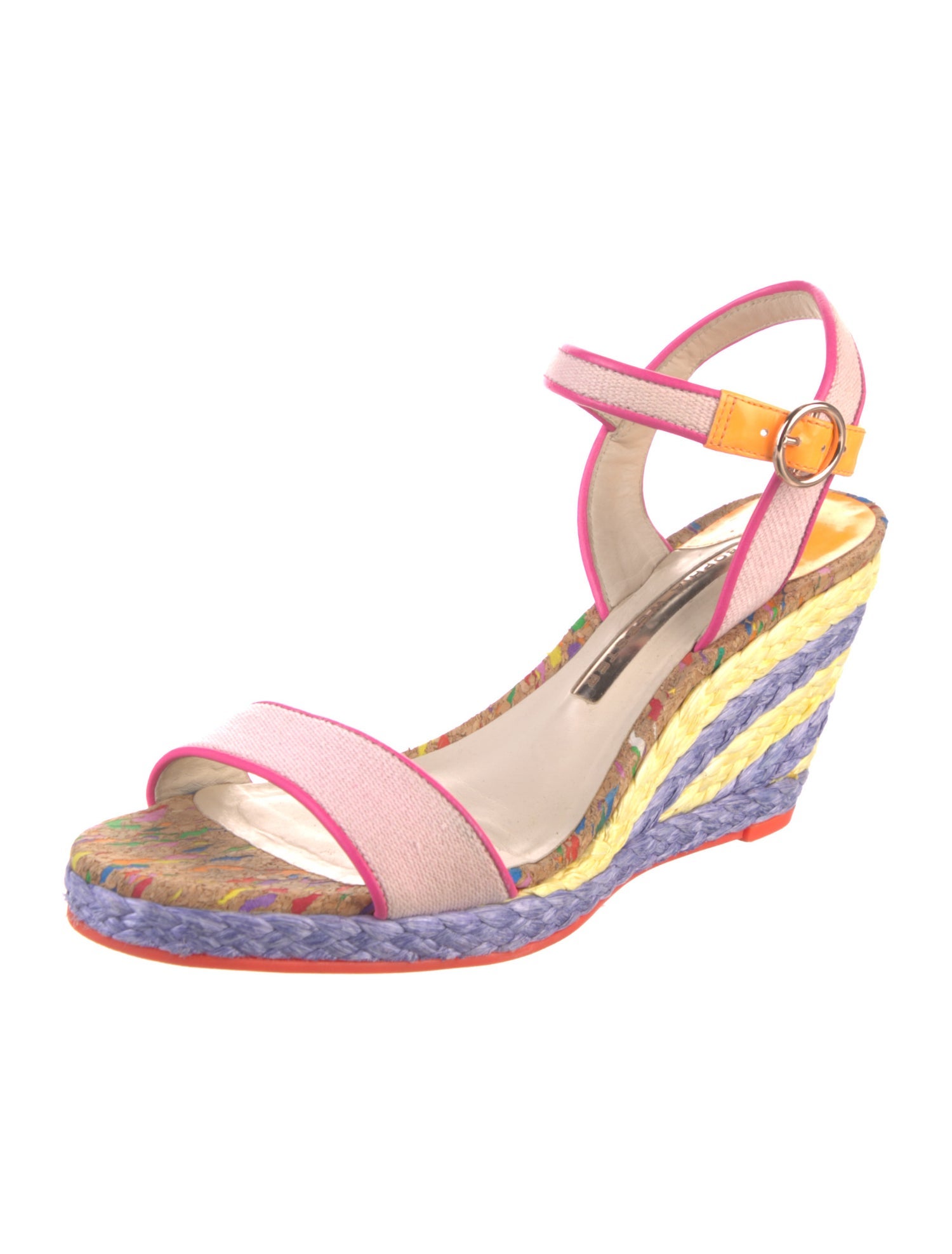 Sophia Webster Colorblock Pattern Braided Accents Espadrilles