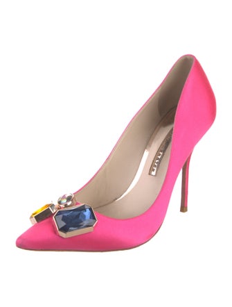 Sophia Webster Satin Crystal Embellishments Pumps