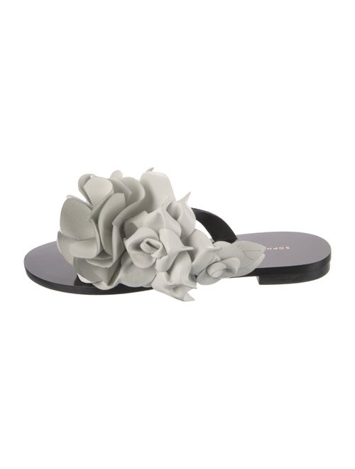 Sophia Webster Leather Ruffle Embellishment Slides