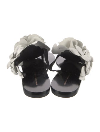 Sophia Webster Leather Ruffle Embellishment Slides