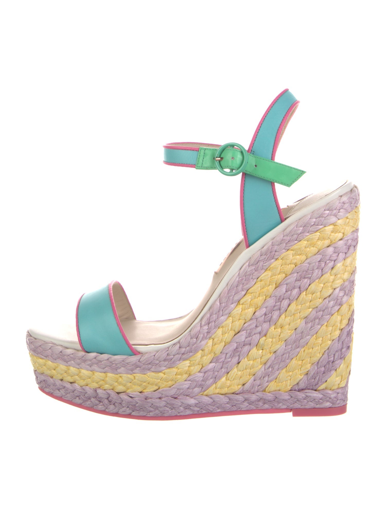 Sophia Webster Leather Striped Espadrilles