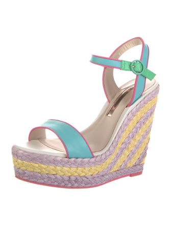 Sophia Webster Leather Striped Espadrilles