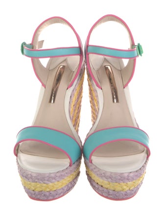 Sophia Webster Leather Striped Espadrilles
