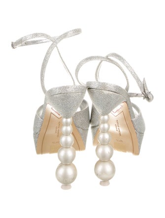 Sophia Webster Leather Beaded Accents T-Strap Sandals