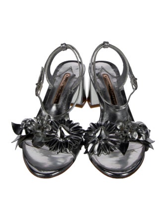 Sophia Webster Leather Floral Print Sandals