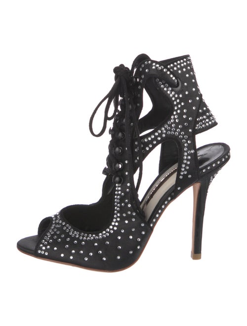 Sophia Webster Satin Crystal Embellishments Gladiator Sandals