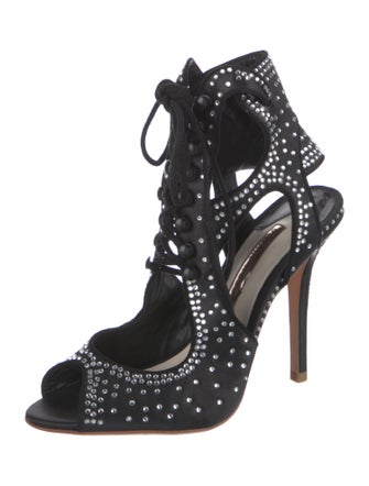 Sophia Webster Satin Crystal Embellishments Gladiator Sandals