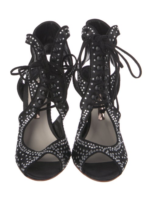 Sophia Webster Satin Crystal Embellishments Gladiator Sandals