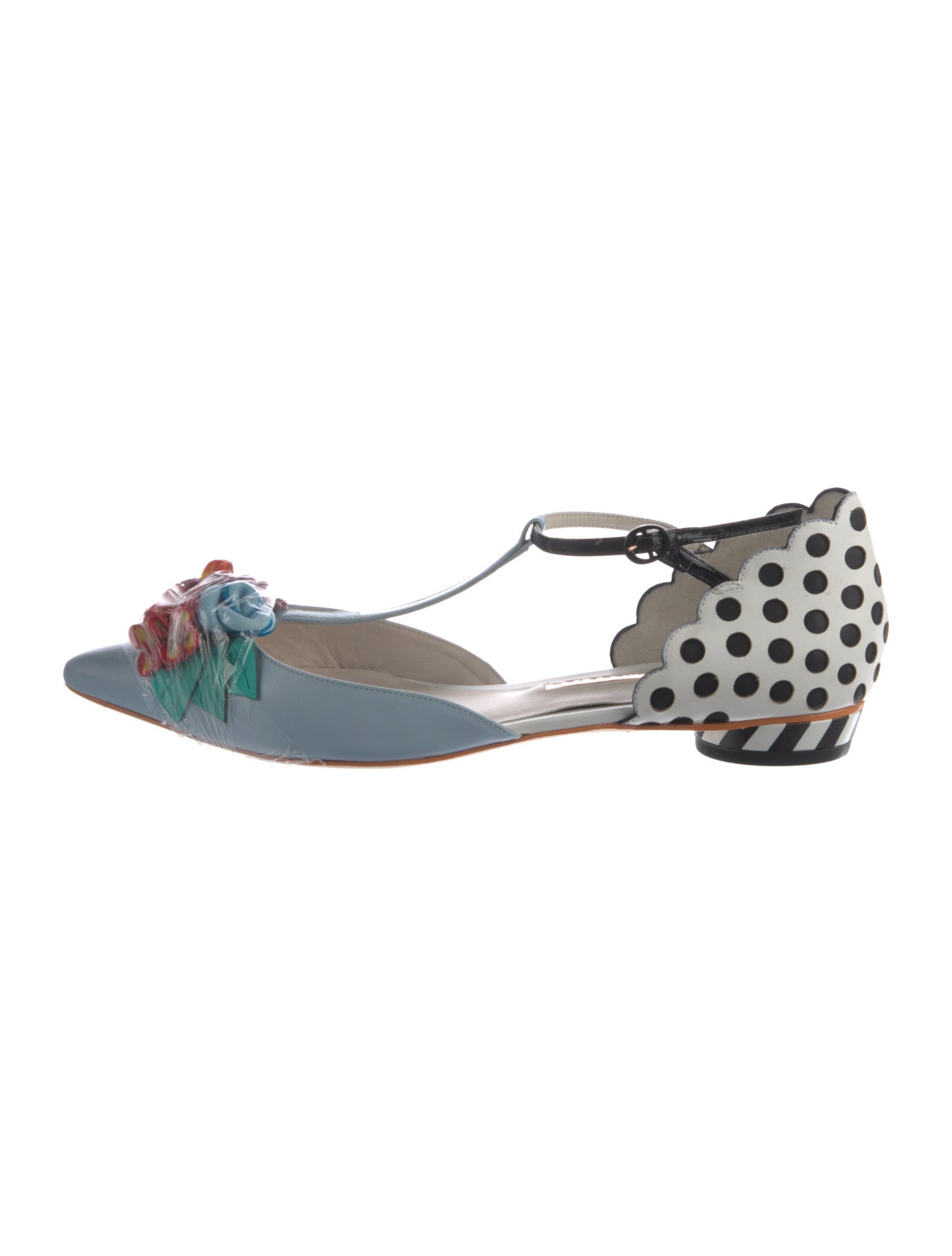 Sophia Webster Leather Printed D'Orsay Flats w/ Tags