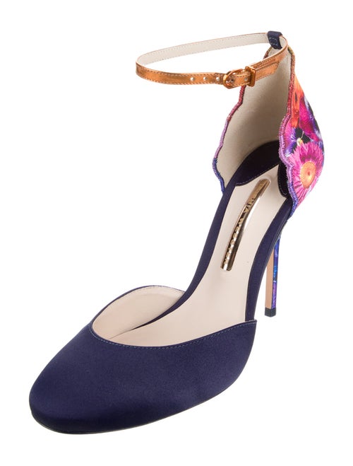 Sophia Webster Satin Floral Print D'Orsay Pumps