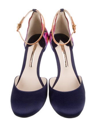 Sophia Webster Satin Floral Print D'Orsay Pumps