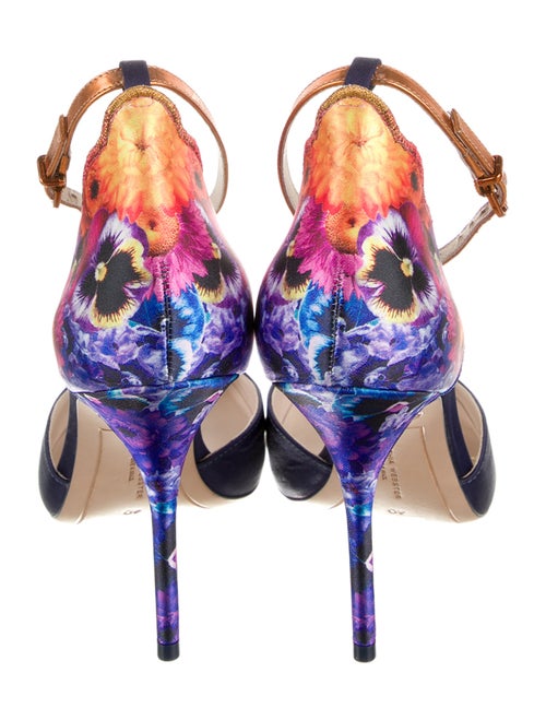 Sophia Webster Satin Floral Print D'Orsay Pumps