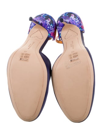 Sophia Webster Satin Floral Print D'Orsay Pumps